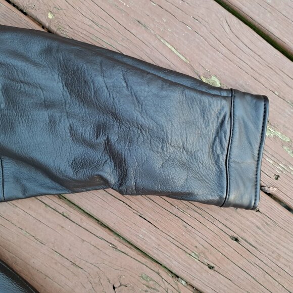 %Vintage Excelled Bomber Jacket Men Chocolate Brown Leather Size Large - Picture 6 of 8